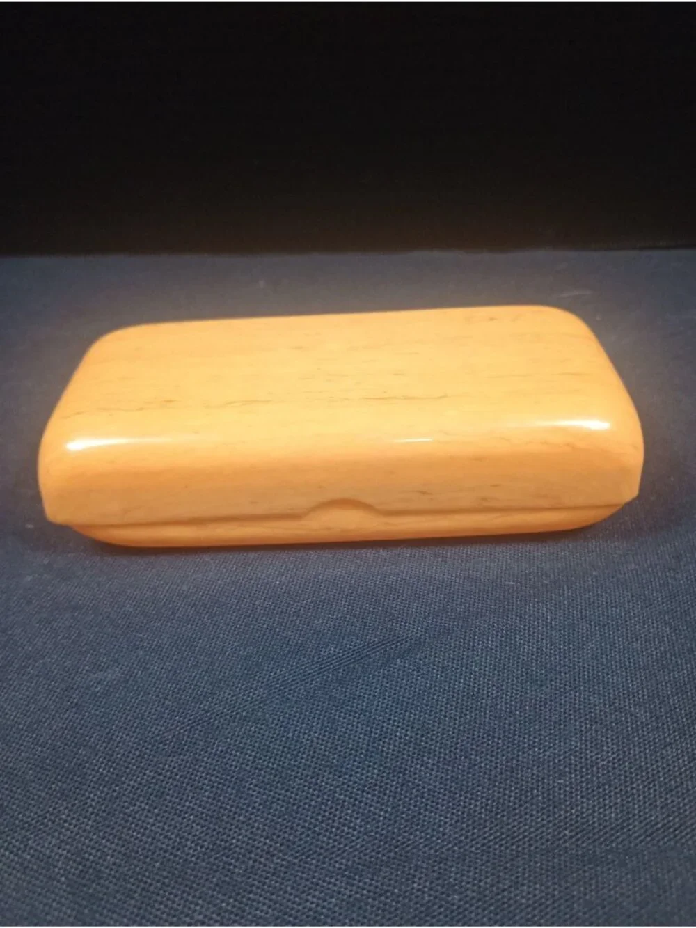 Vintage Retro Mud Century Celluloid Amber Colored Travel Soap Case